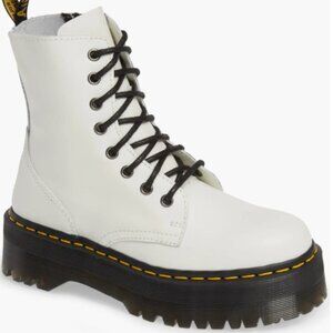Dr. Martens Jadon Smooth Leather Platform White Boots Size 7W/6M New No Box